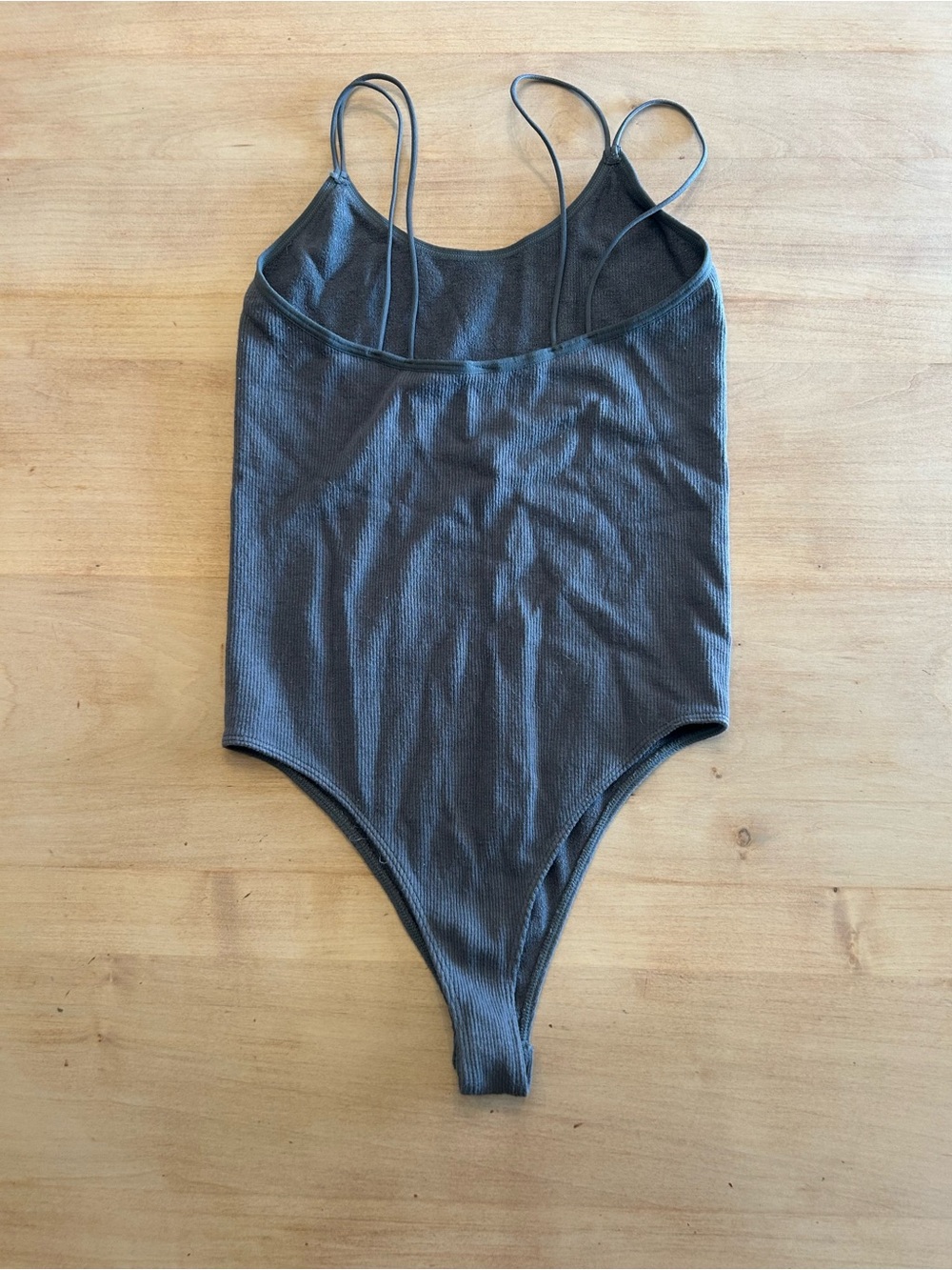 Grey Ribbed Bodysuit - Picture 3 of 3